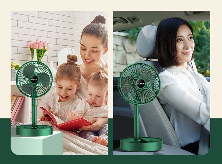 Quạt sạc super để bàn, gấp gọn tiện dụng