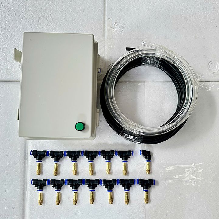 Combo phun sương tưới cây tự động 15 béc có tủ điện dùng wifi ( tủ điên van từ ổ cắm wifi )