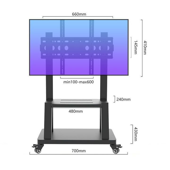Kệ treo tivi di động NB 1700 ( từ 32 đến 65 inch) có bánh xe di chuyển