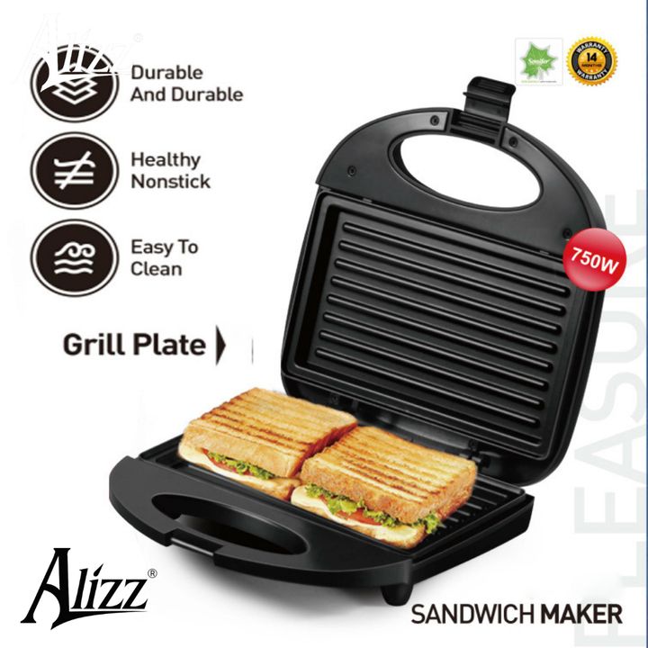 Máy Nướng Bánh Mì Sandwich, Nướng Thịt 750W ALIZZ AL-13653