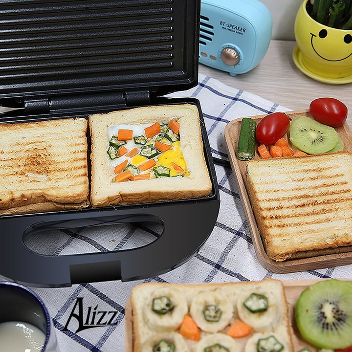 Máy Nướng Bánh Mì Sandwich, Nướng Thịt 750W ALIZZ AL-13653