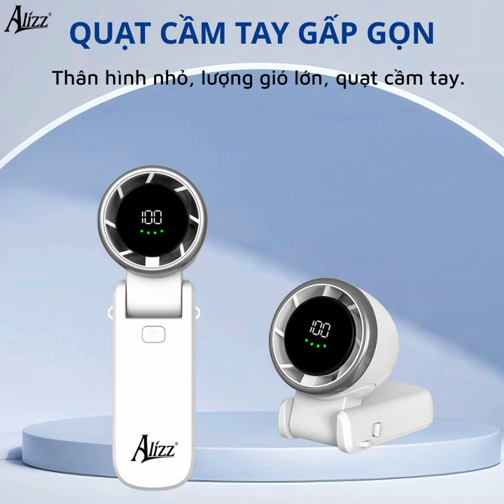 Quạt cầm tay ALIZZ AL-14056 có màn hình kỹ thuật