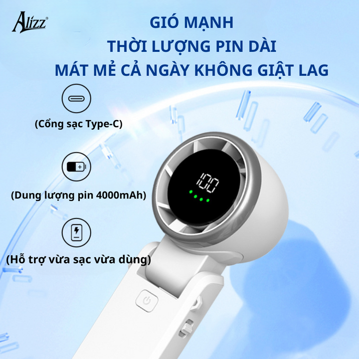 Quạt cầm tay ALIZZ AL-14056 có màn hình kỹ thuật
