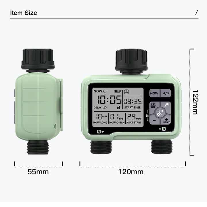 Bộ van tưới nhỏ giọt tự động 40 béc dùng van nước hẹn giờ HTC-362
