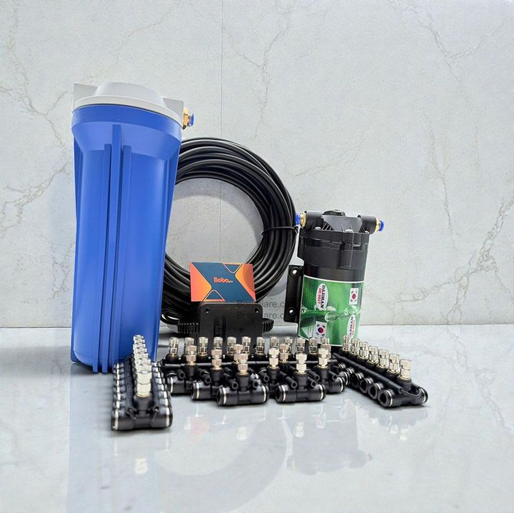 Hệ thống phun sương 25 béc phun - Bơm Hàn Quốc 6027 trọn Bộ