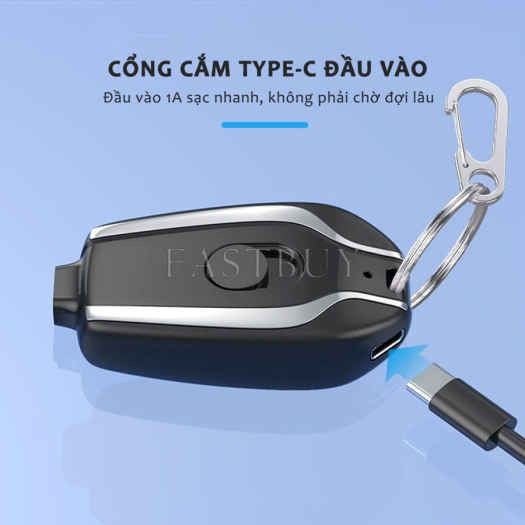 Móc khoá kèm sạc dự phòng 1500 mAh