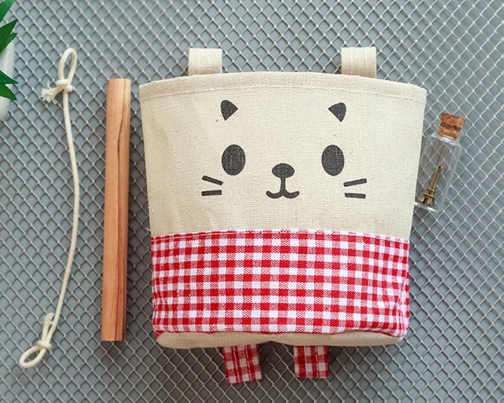 Túi treo tường vải bố hình mèo 