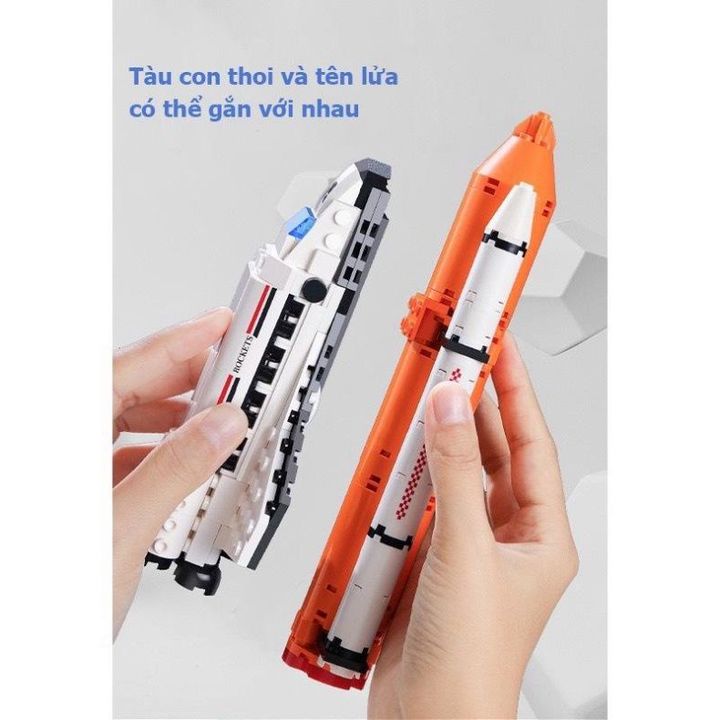 Lego tên lửa tàu vũ trụ không gian cho bé trai