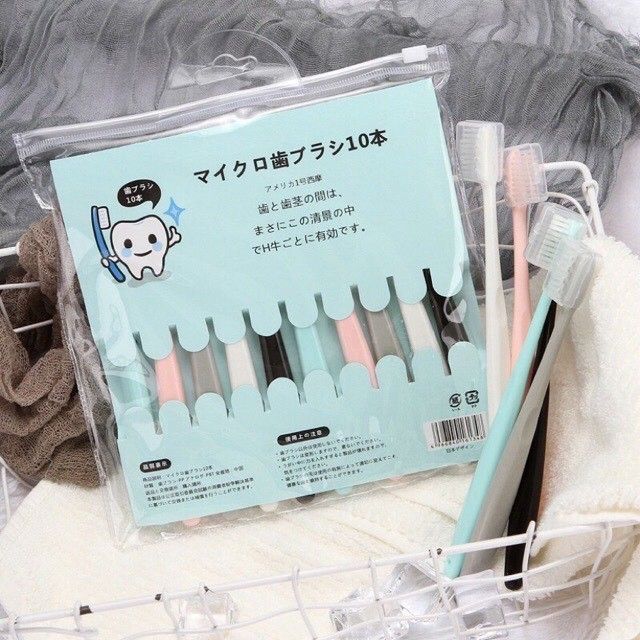 Combo 10 bàn chải đánh răng Hàn Quốc siêu mềm nhiều màu sắc