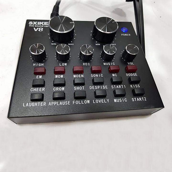 Combo Soundcard V8 Bluetooth và Mic AQ 220