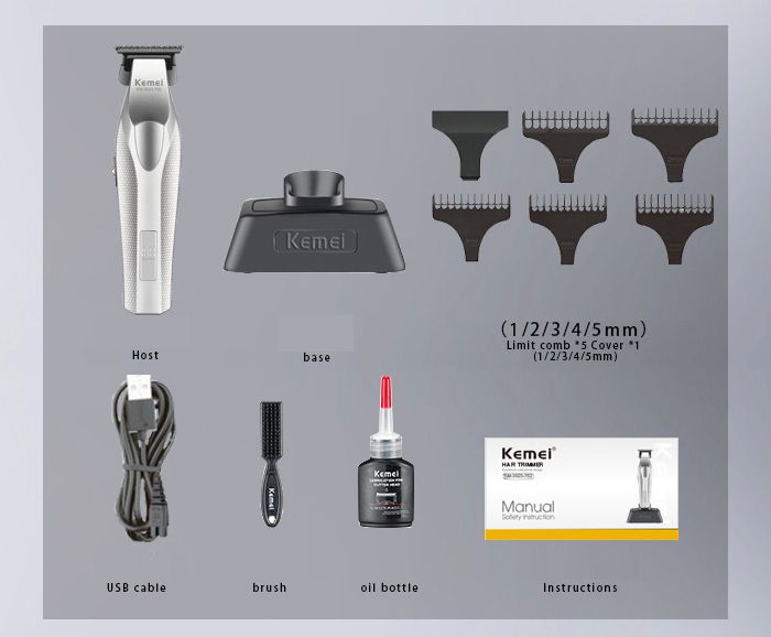 Tông đơ cắt tóc Kemei KM-3023-702 chuyên nghiệp, pin lâu