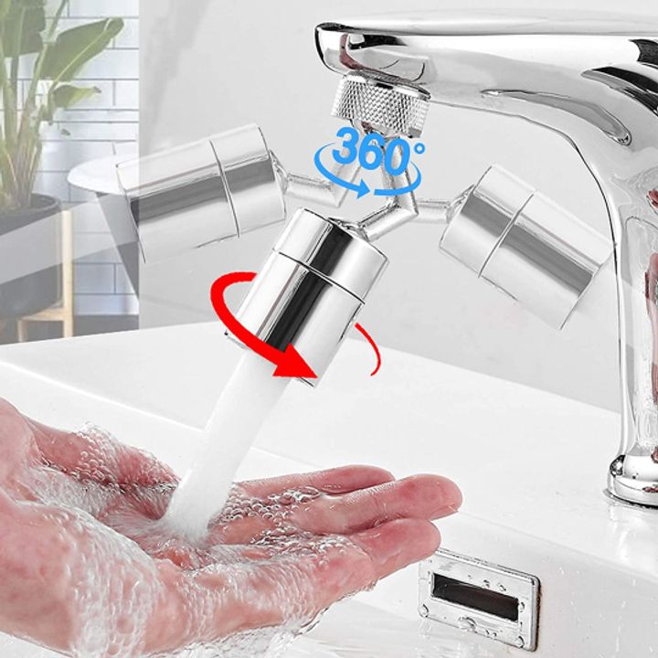Đầu nối dài vòi nước dùng cho bồn rửa mặt, xoay 720 độ với thiết kế thông minh