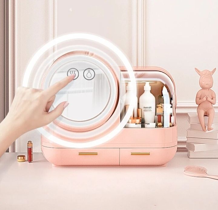 Tủ Đựng Mỹ Phẩm Kèm Gương, Kệ Mỹ Phẩm Có Đèn LED Cao Cấp