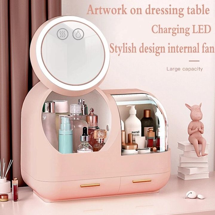 Tủ Đựng Mỹ Phẩm Kèm Gương, Kệ Mỹ Phẩm Có Đèn LED Cao Cấp