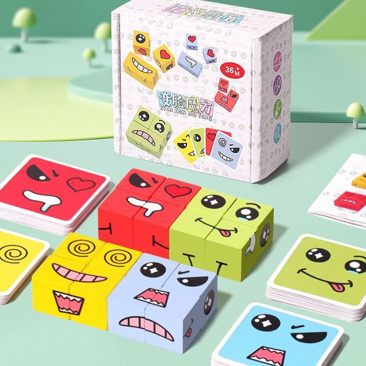 Bộ đồ chơi xếp rubik biểu cảm cho bé Rubik Thay Đổi Cảm Xúc Khuôn Mặt