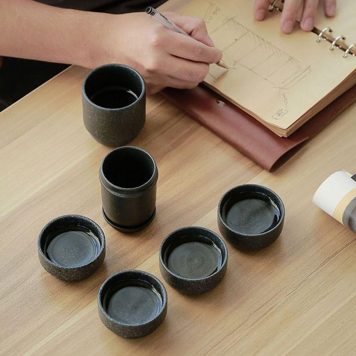 Bộ tách trà du lịch bốn ly, túi xách tay đơn giản kiểu Nhật