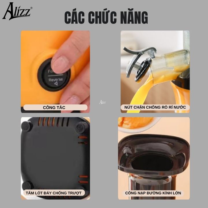 Máy Ép Chậm Mini Ép Trái Cây Rau Củ Mini ALIZZ AL-13833