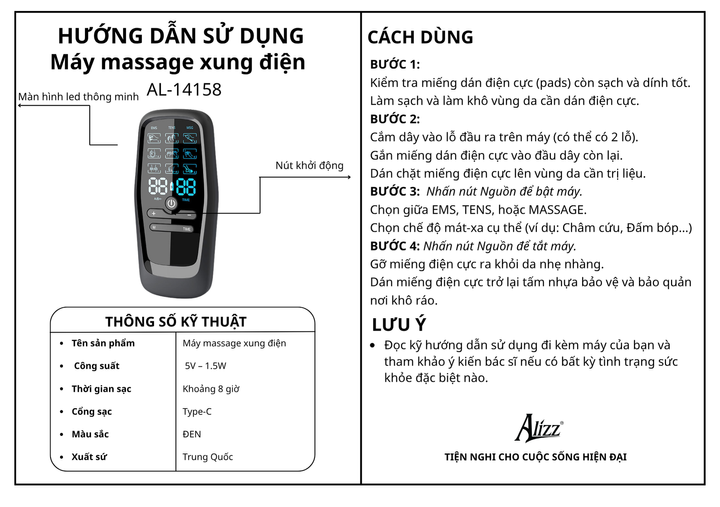 Máy massage xung điện ALIZZ