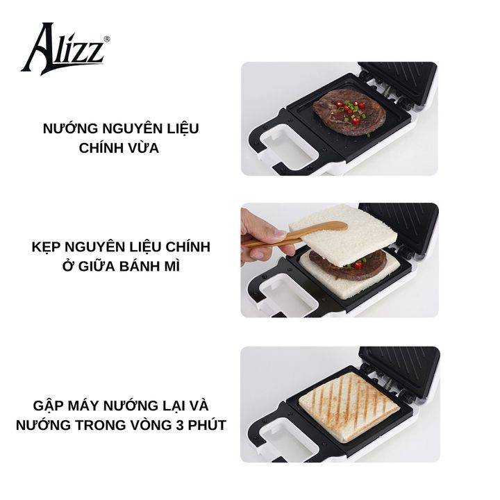 Máy Nướng Bánh Mì Máy Kẹp Bánh Mì Sandwich AL-13812