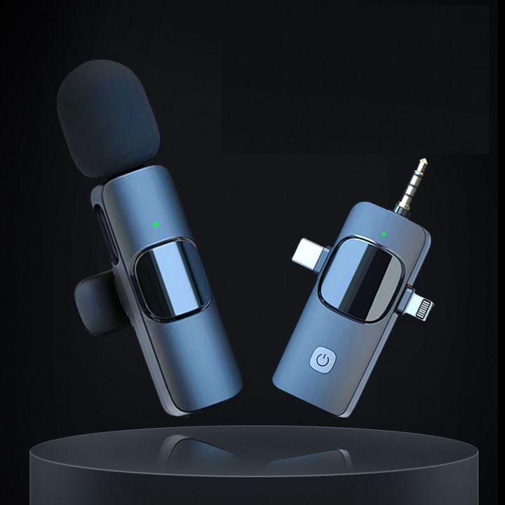 Micro Không Dây thu âm K15 3 Trong 1 Chống Ồn Cho Iphone Android và cổng 3.5mm đa năng