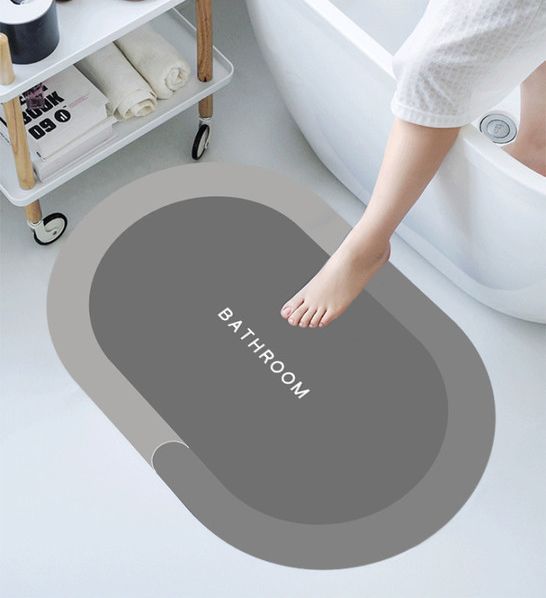 Thảm Lau Chân chống trượt hình bầu dục dùng cho nhà tắm 60x40cm