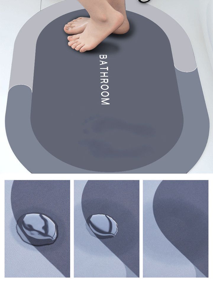 Thảm Lau Chân chống trượt hình bầu dục dùng cho nhà tắm 60x40cm