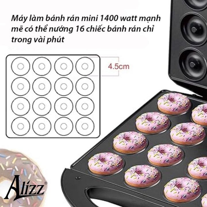 Máy Làm Bánh Donut Mini 16 Ngăn Alizz AL-13608