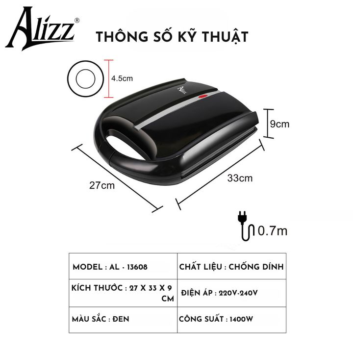 Máy Làm Bánh Donut Mini 16 Ngăn Alizz AL-13608